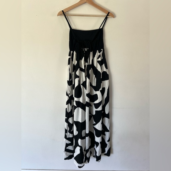 Abercrombie & Fitch Black & White Linen Blend Tie‎ Back Maxi Dress Size XS - Picture 6 of 11